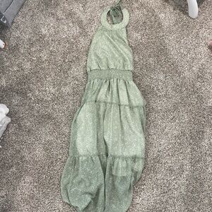 Green and white midi dress- worn once